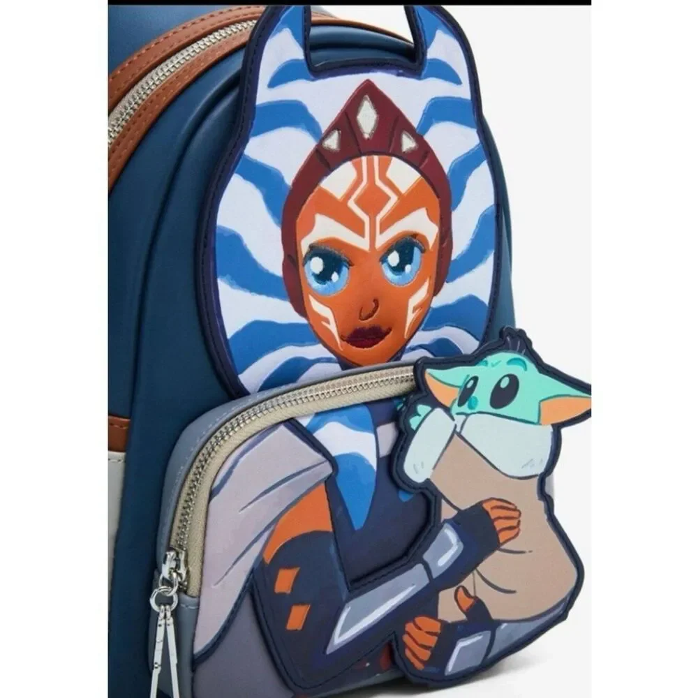 Loungefly Star Wars Ahsoka and Grogu Mini Backpack Holding Baby Yoda NWT